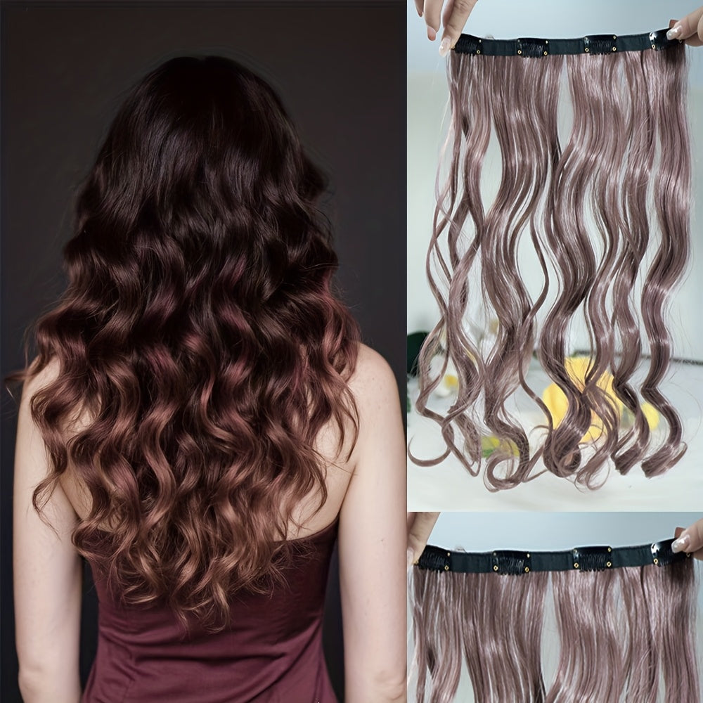 18 Inch Long Curly Clip-in Hair Extensions - Women's Versatile 4 Clip Design, Multi-color Optional, Suitable for Halloween and Christmas, New Year and other festive occasions, Easy to use