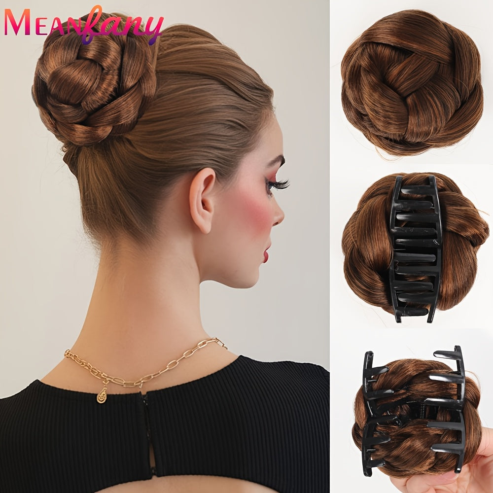 Lazy Hair Bun Maker with Claw Clip - Synthetic upgraded claw clip hair bun Elegant High-Temperature Fiber Hairpiece for Women, Easy-to-Use, No Tools Required, Perfect for Casual Styles, Hair Accessories for Women
