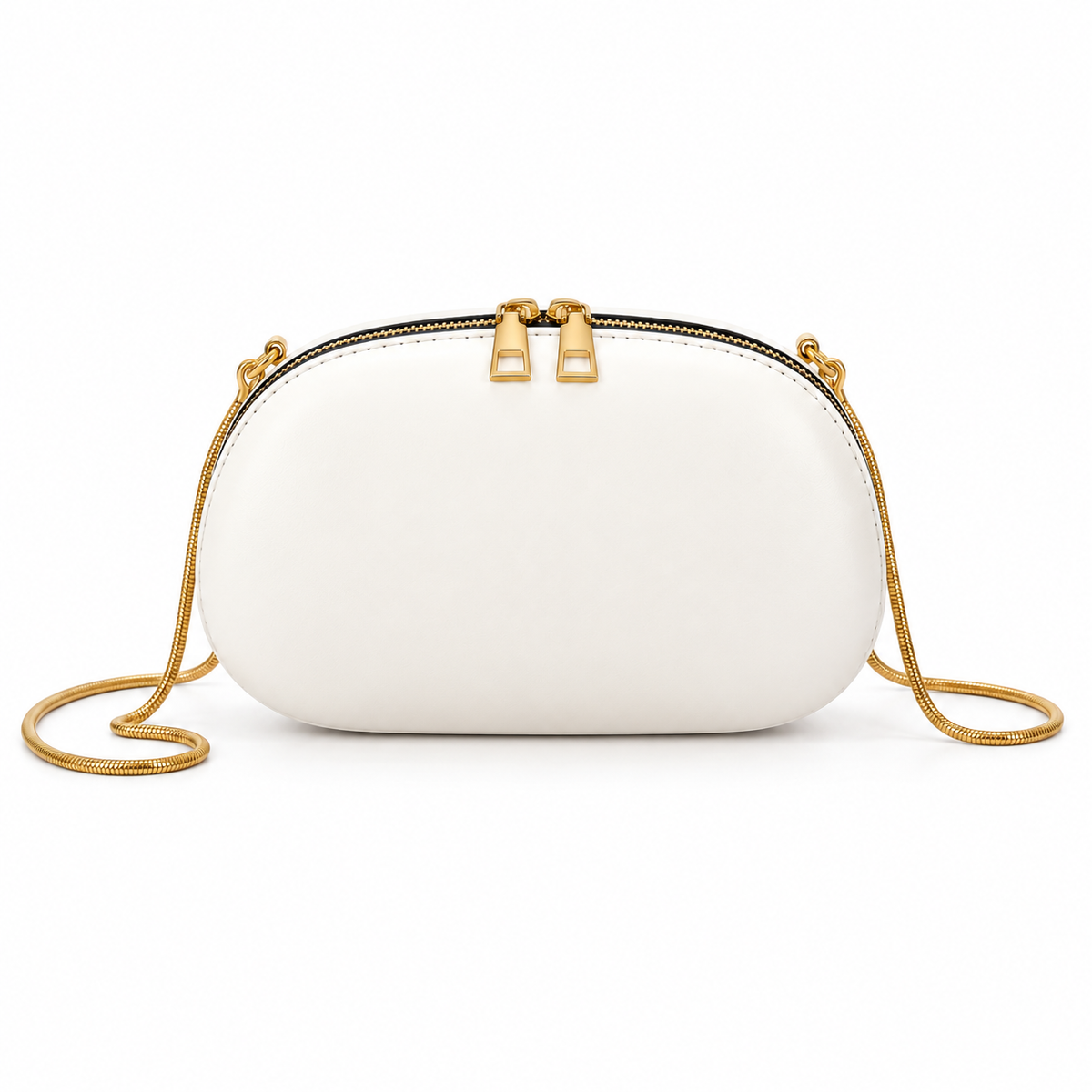 Ivory Gold Sculptural Evening Clutch Bag
