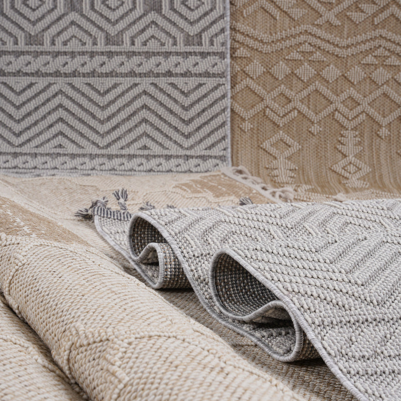 Collection 8x10 Traditional Geometric Pattern Area - Stain-Resistant Non-Shedding Synthetic Fiber, & Pet-Friendly Indoor/Outdoor with Backing, Low Pile (0.28") for Living Room Medium Rugs, Patio, Entryway