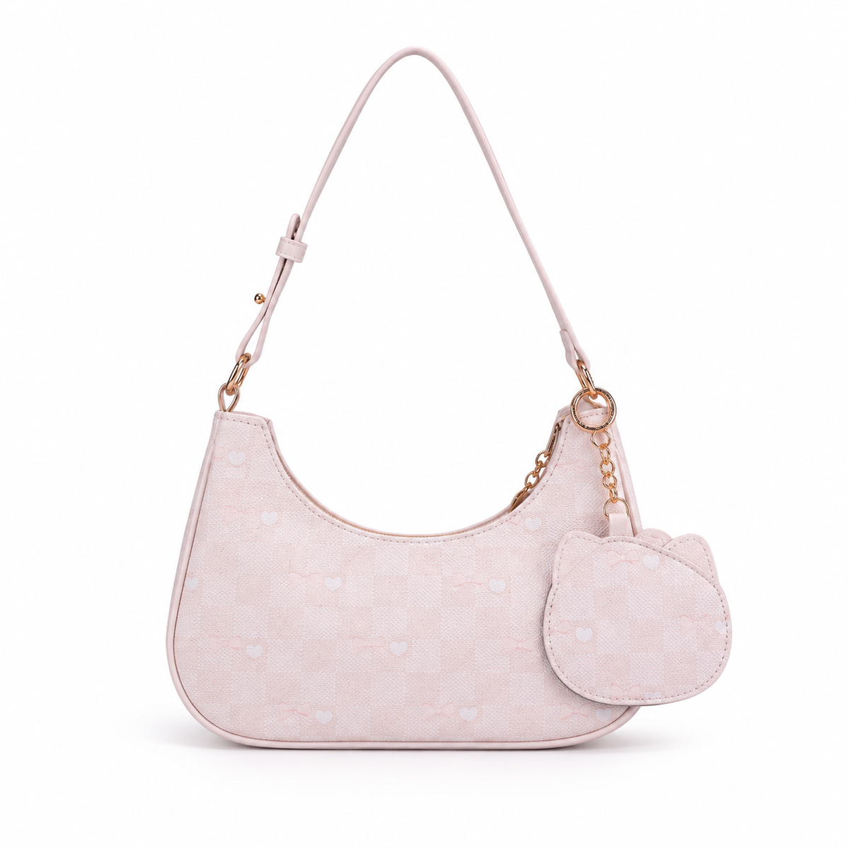 Blush Pink Vegan Leather Shoulder Bag