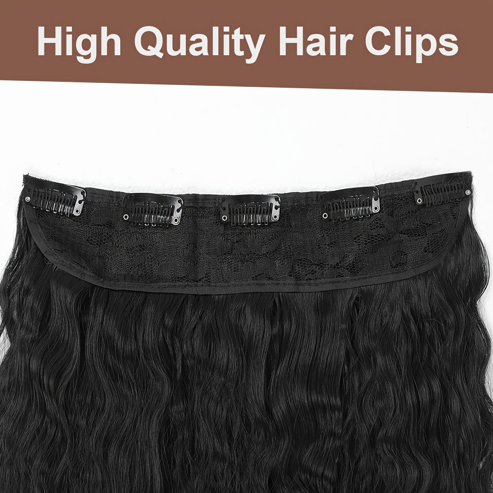 Ombre Colored 24-Inch Long Wavy Curly Synthetic Hair Extensions with a Clip Design