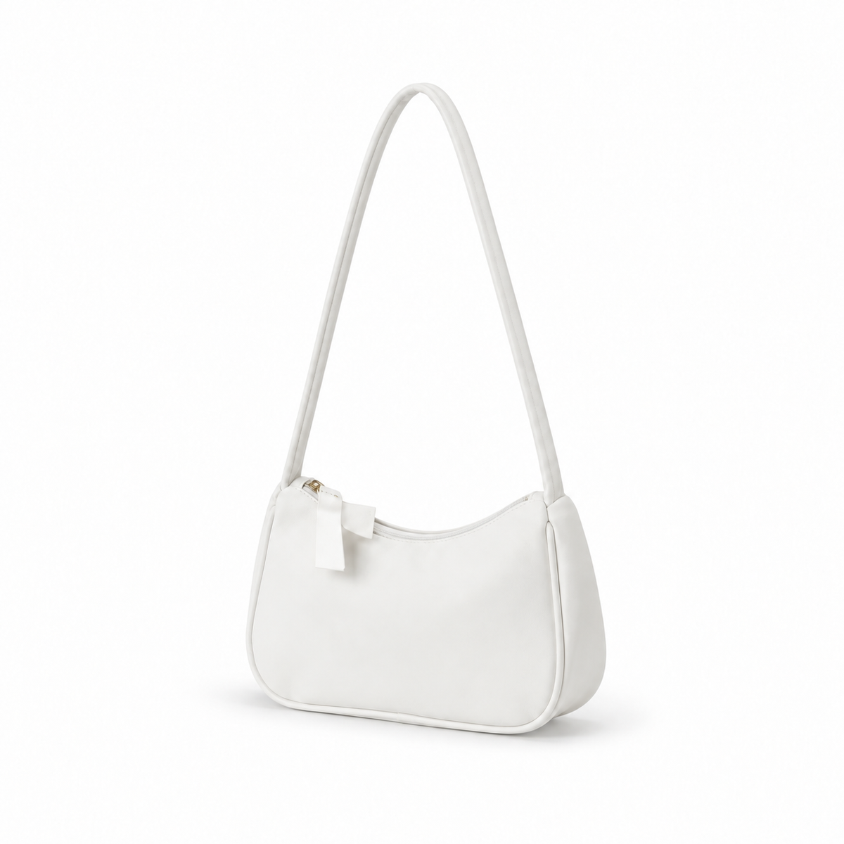 Minimalist White Baguette Shoulder Bag