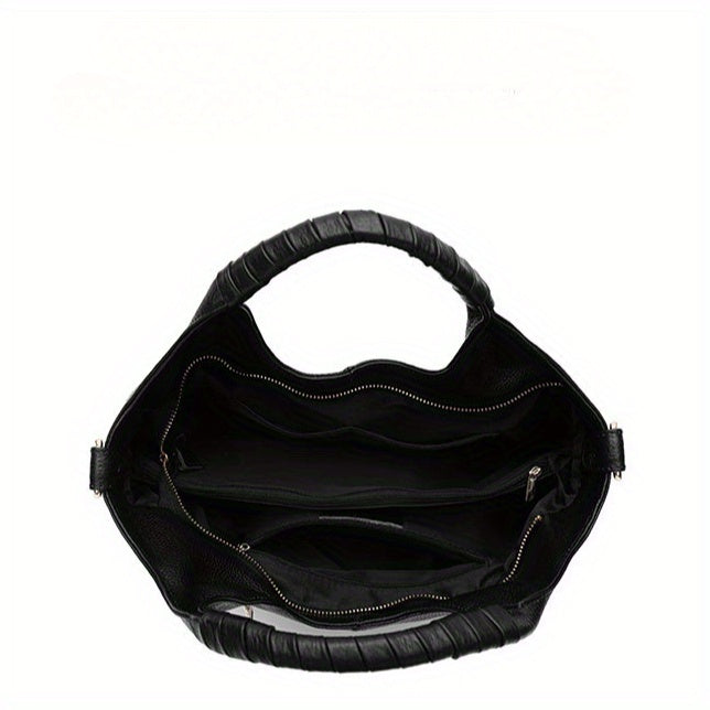 Genuine Leather Women’s Handbag - Soft Cowhide Crossbody & Shoulder Bag with Zipper Closure
