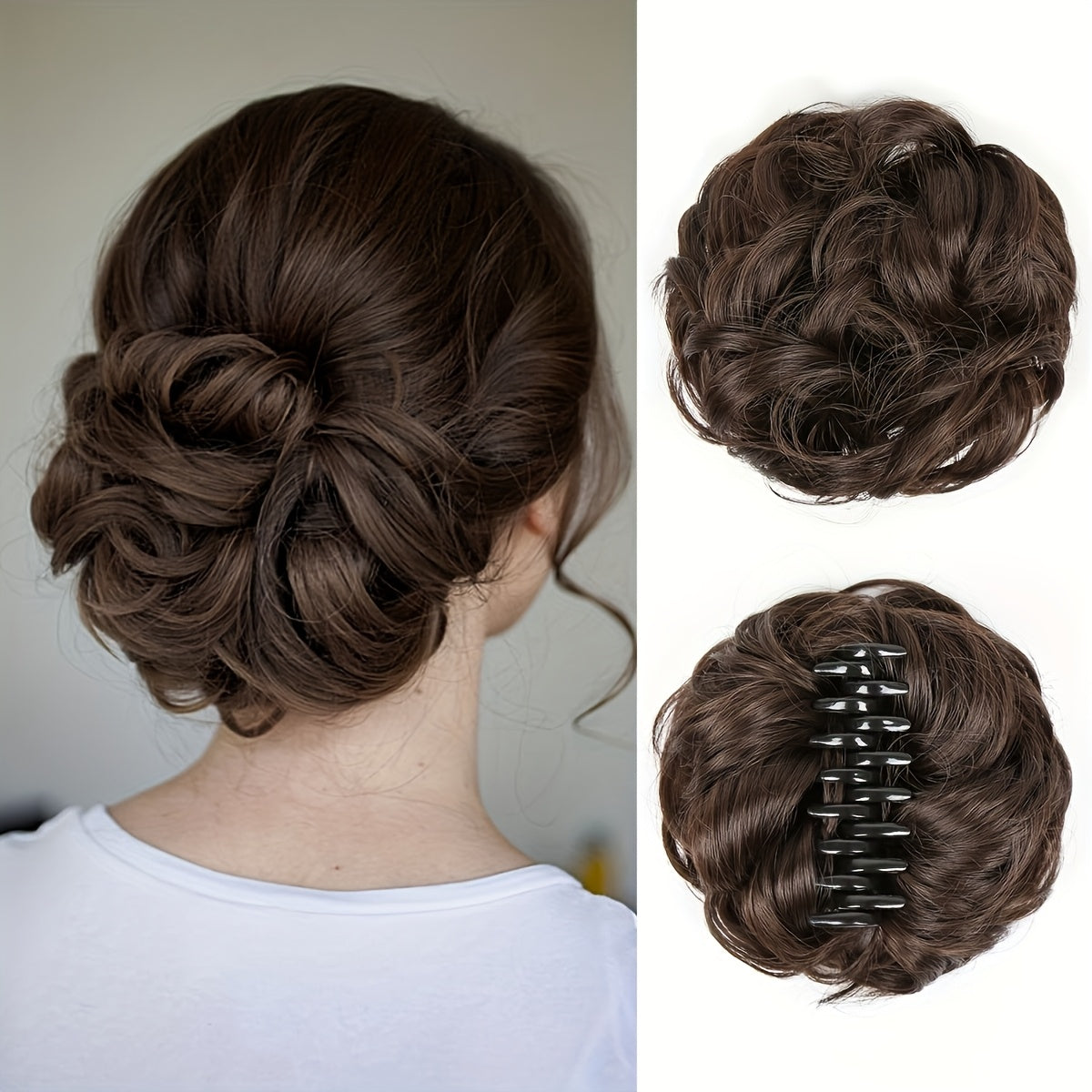 Elegant 6-Inch Synthetic Braided Hair Bun - Soft, Natural-Looking Extensions for Volumizing & Styling - Ideal for Daily Wear, Cosplay Parties & Special Occasions
