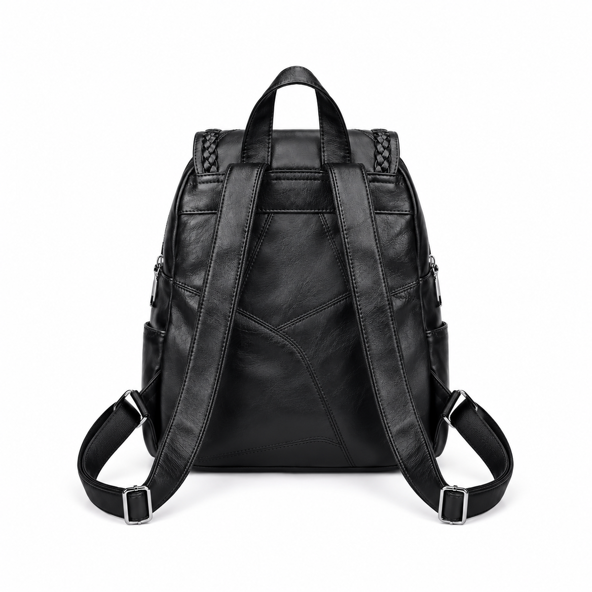 Black Braided Trim Tassel Fashion Backpack
