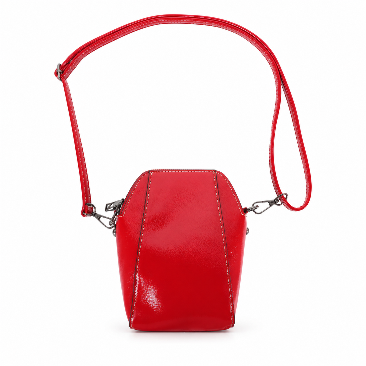 Elegant Red Crossbody Bag With Medallion