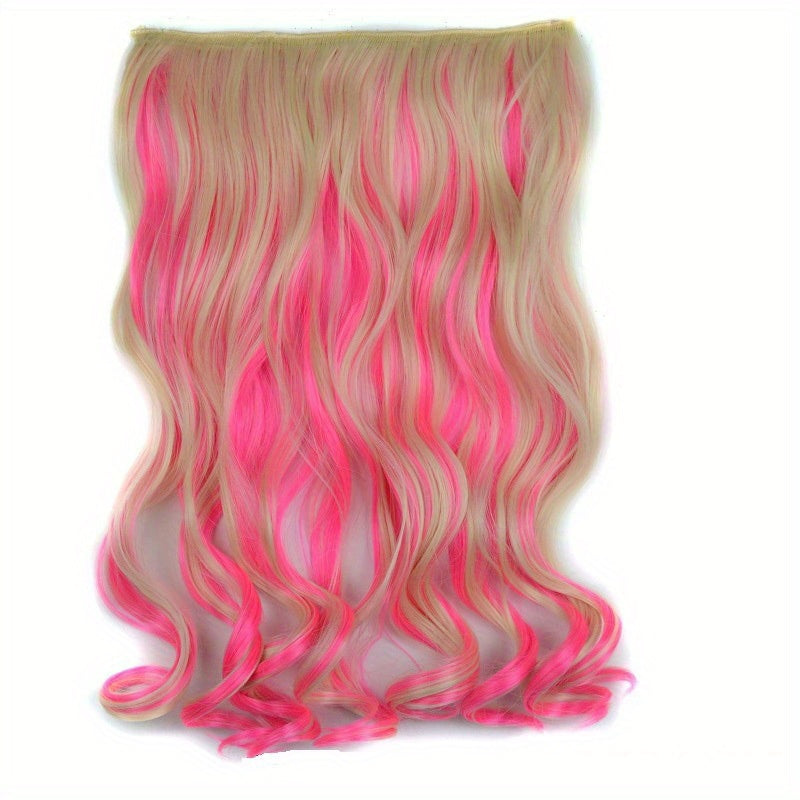 One Piece Hair Extension Synthetic 5 Clip Long Curly Hair Extensions Wig Natural Lifelike Wig