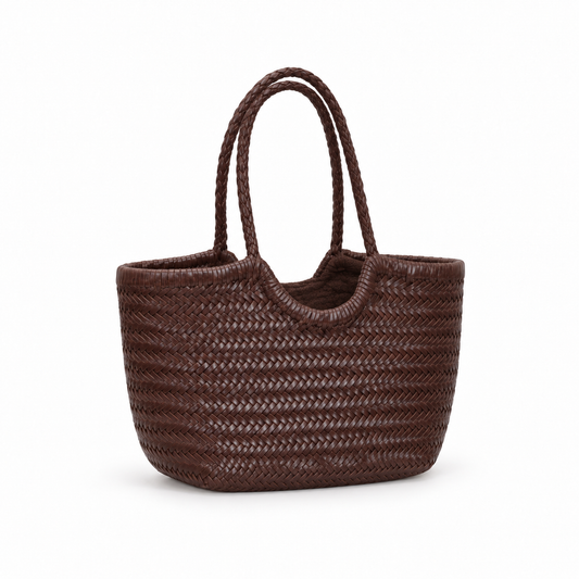 Chocolate Brown Woven Everyday Tote Bag