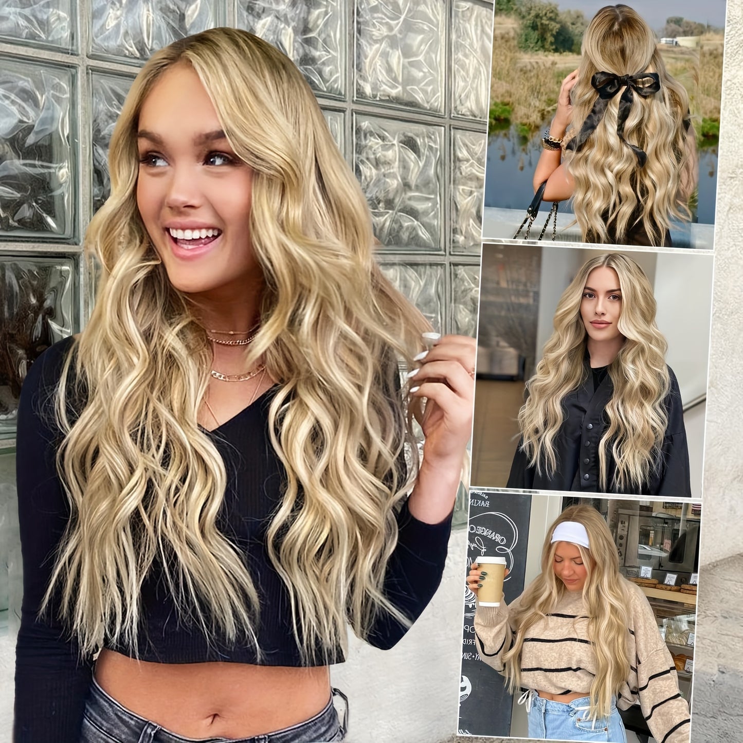 Clip in Long Wavy Synthetic Hair Extension