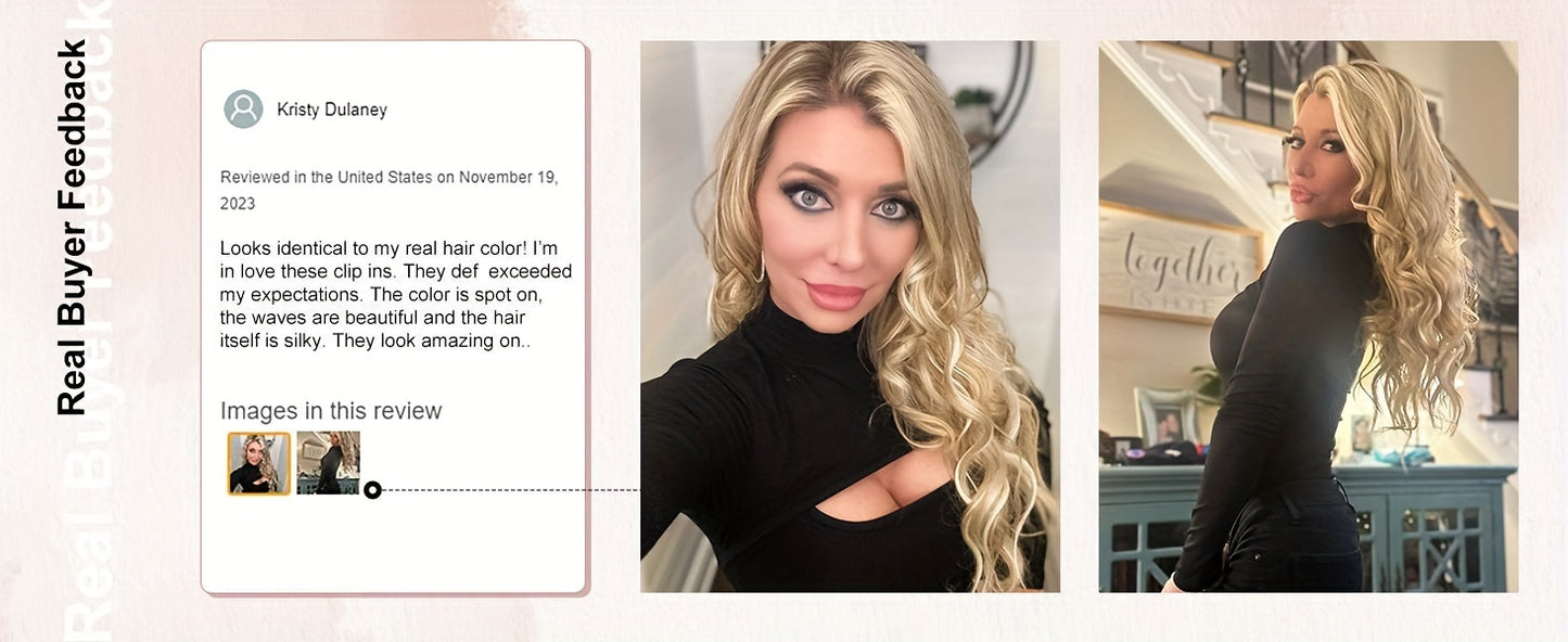 Clip in Long Wavy Synthetic Hair Extension