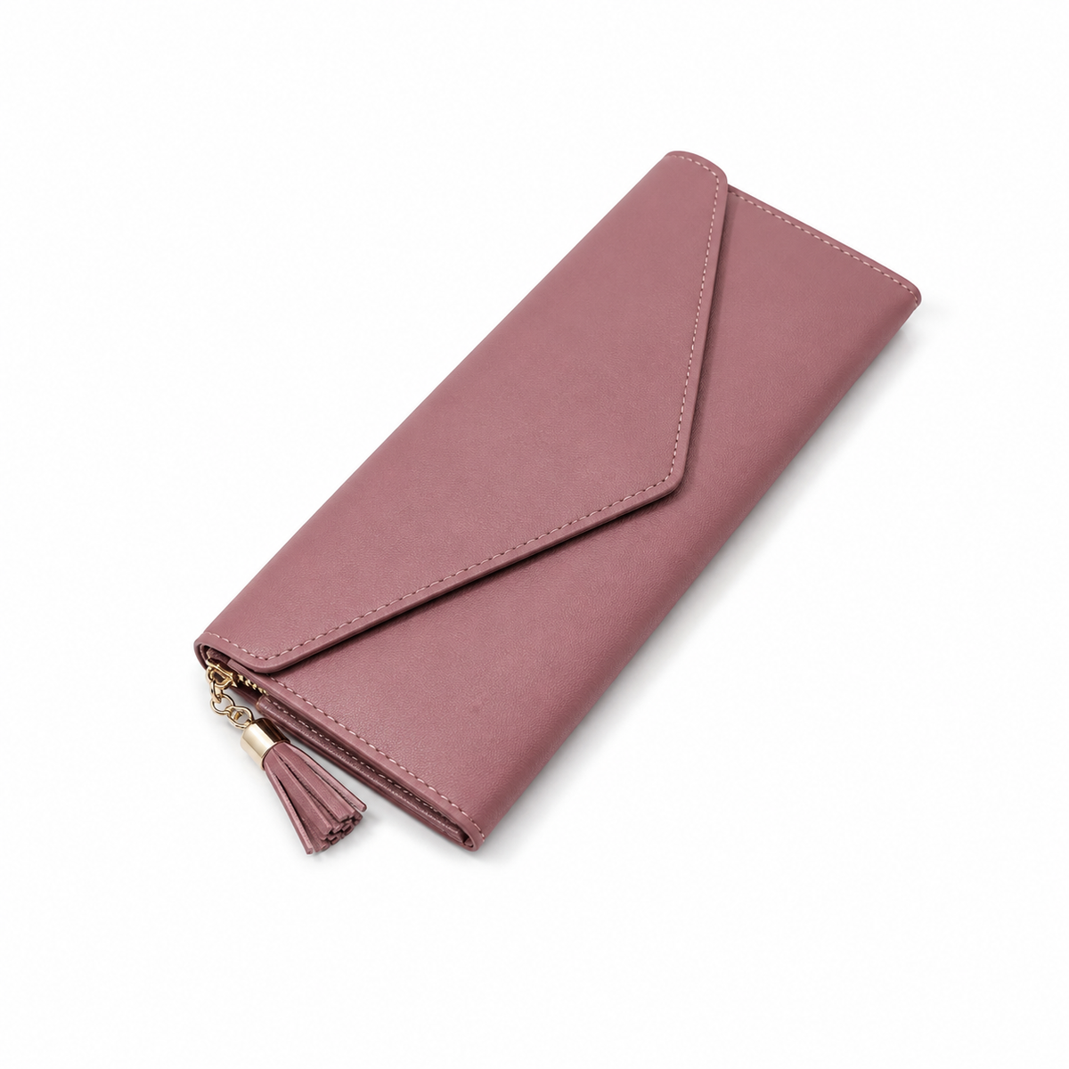 Purple Envelope Clutch Wallet with Tassel