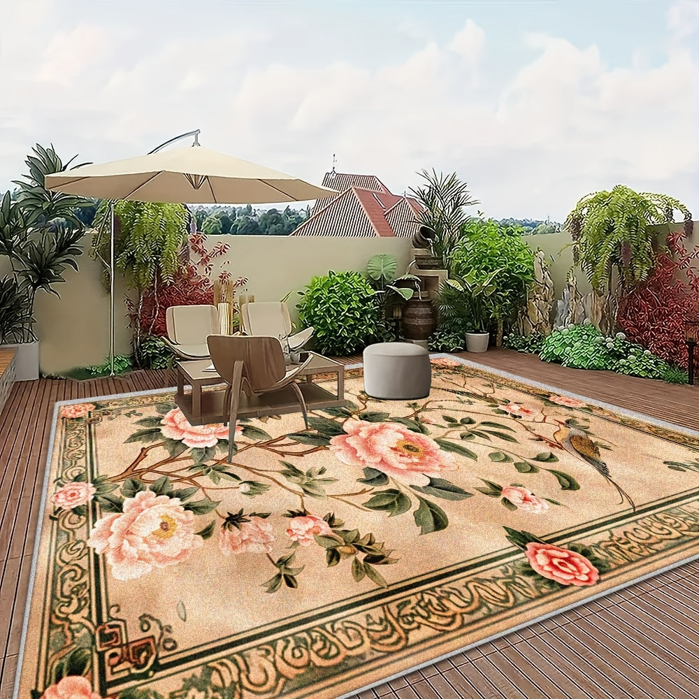 [Imitation Cashmere + Washable Base]Washable Base Imitation Cashmere + Weight 1200G Per Square Meter + Thickness 8.6Mm 1pc, New Chinese Style Printed Living Room Carpet, Fluffy Plush Bedroom Carpet, High-Quality Outdoor Carpe