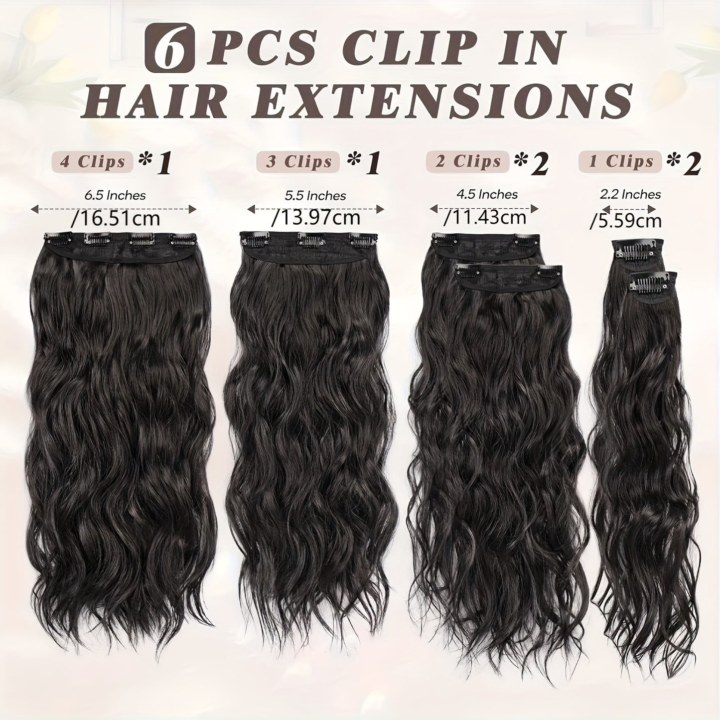 20 Inch Wavy Clip In Hair Extensions For Women