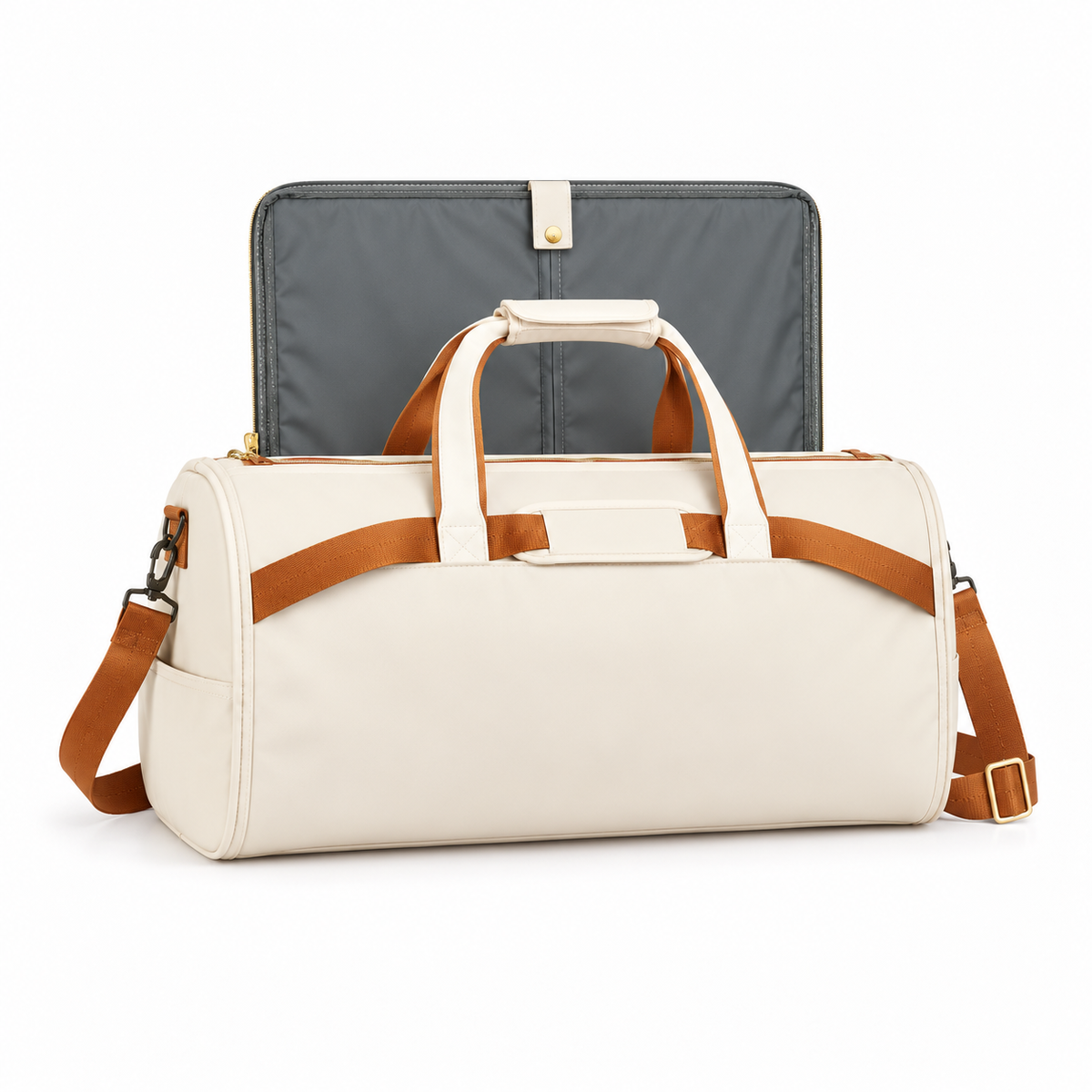 Cream Convertible Garment Overnight Travel Bag