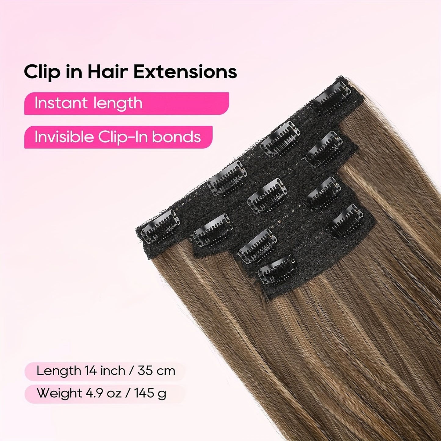 4pcs Lace Weft Hair Extensions | 14 Inch Short Wavy Invisible Hair Extensions