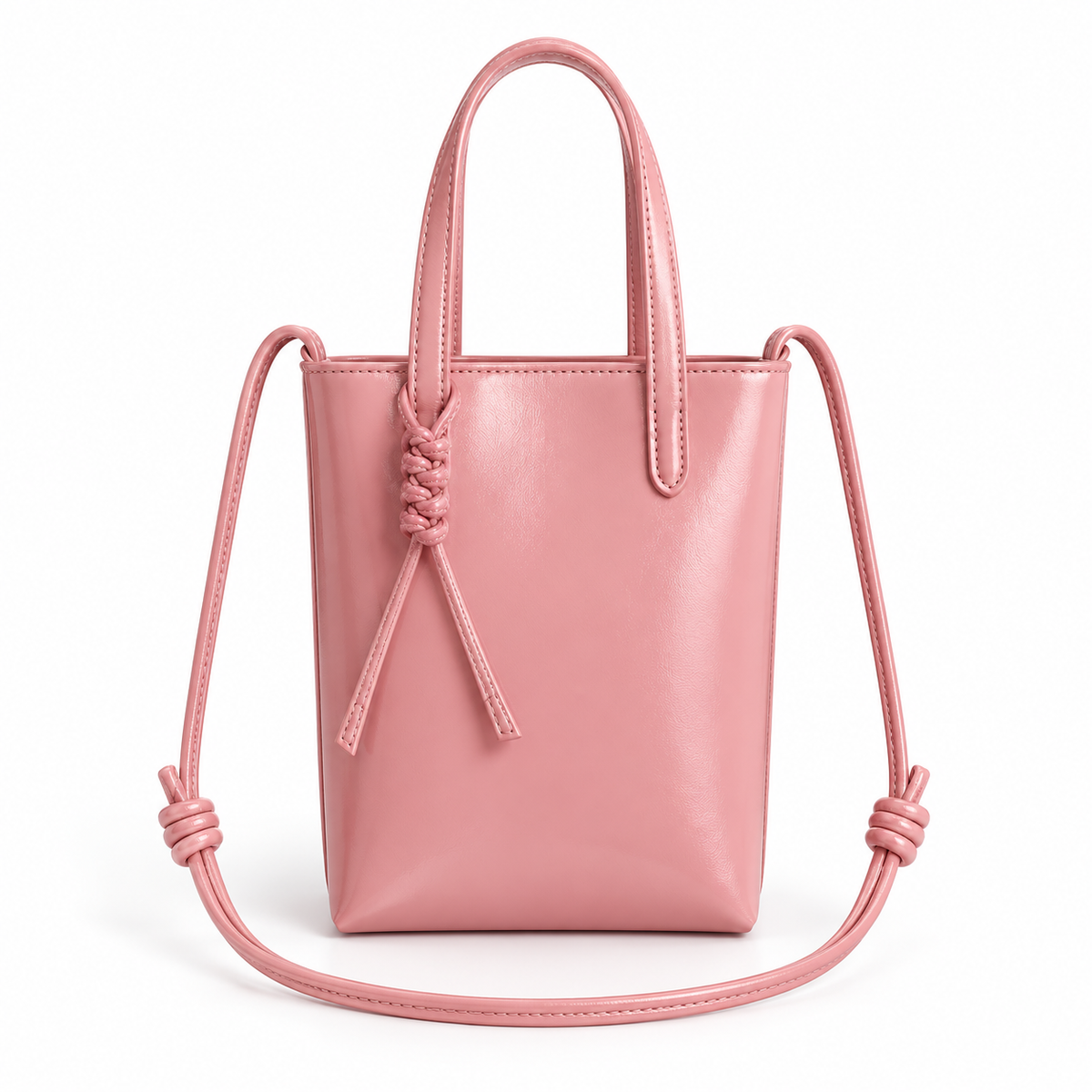 Elegant Blush Pink Knotted Crossbody Bag