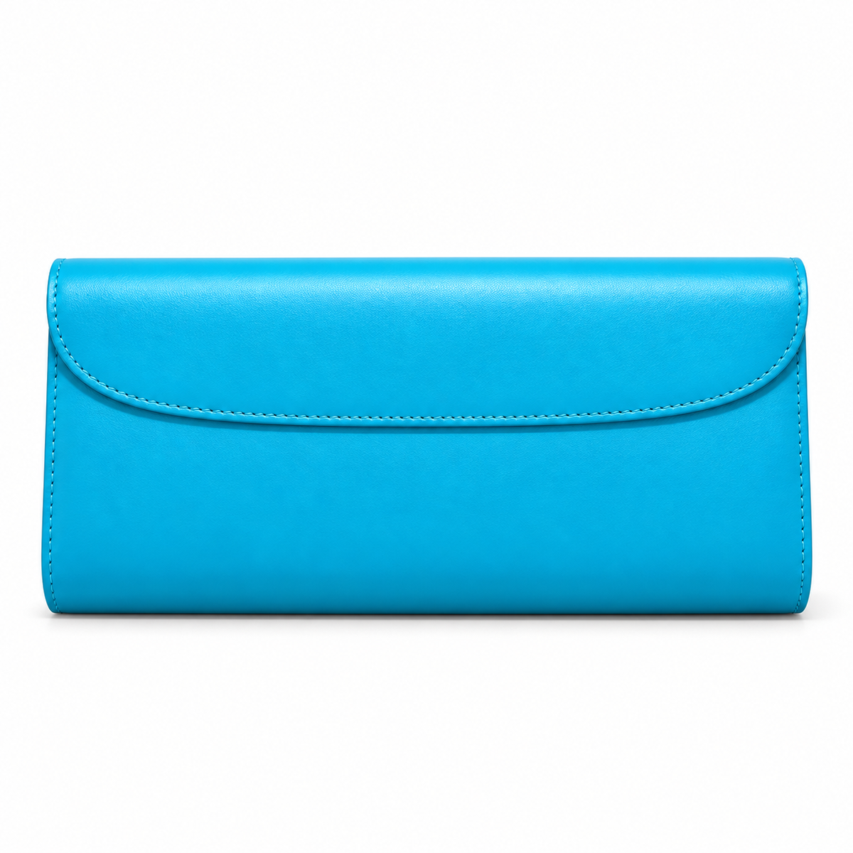 Turquoise Clutch With Sculptural Gold Detail