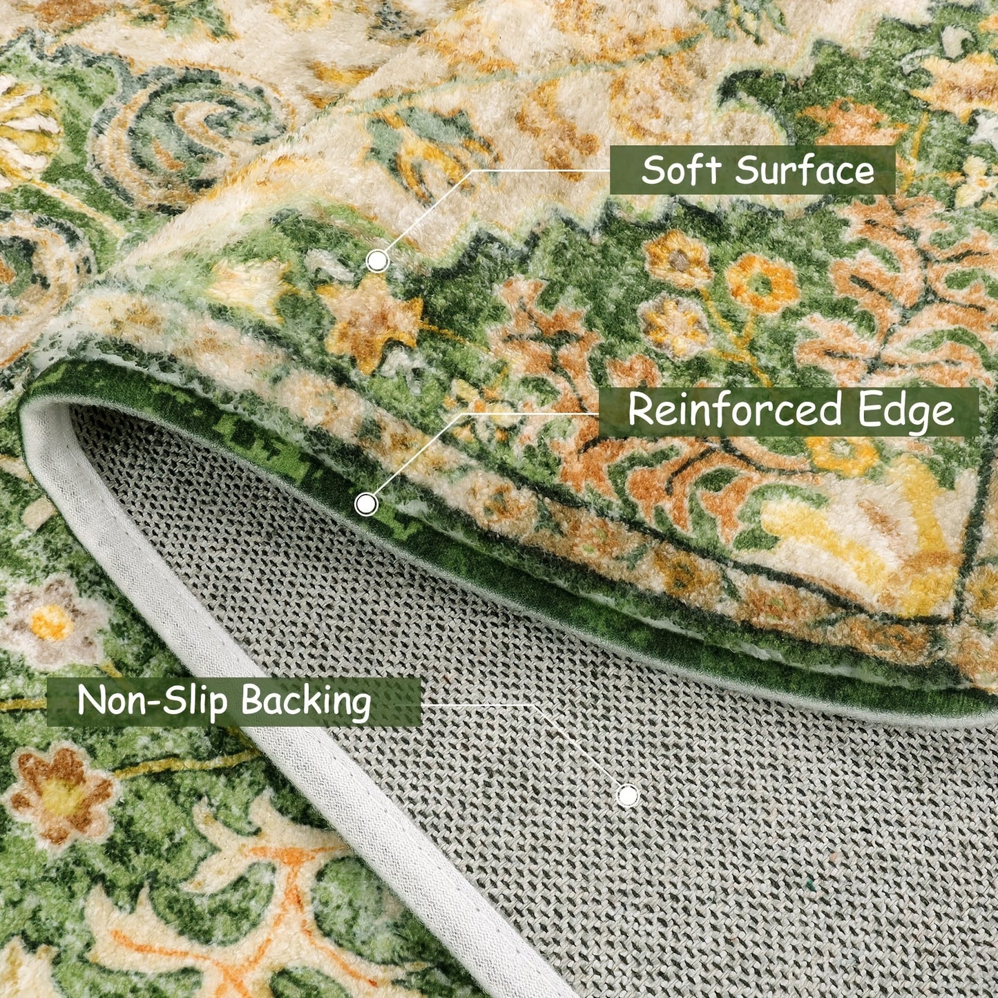 Bohemian Floral Medallion Area Rug - Small Rugs For Bedroom Soft Bathroom Mat, Machine Washable Indoor Throw Front Door Carpet For Bathroom Sink Dressing Room