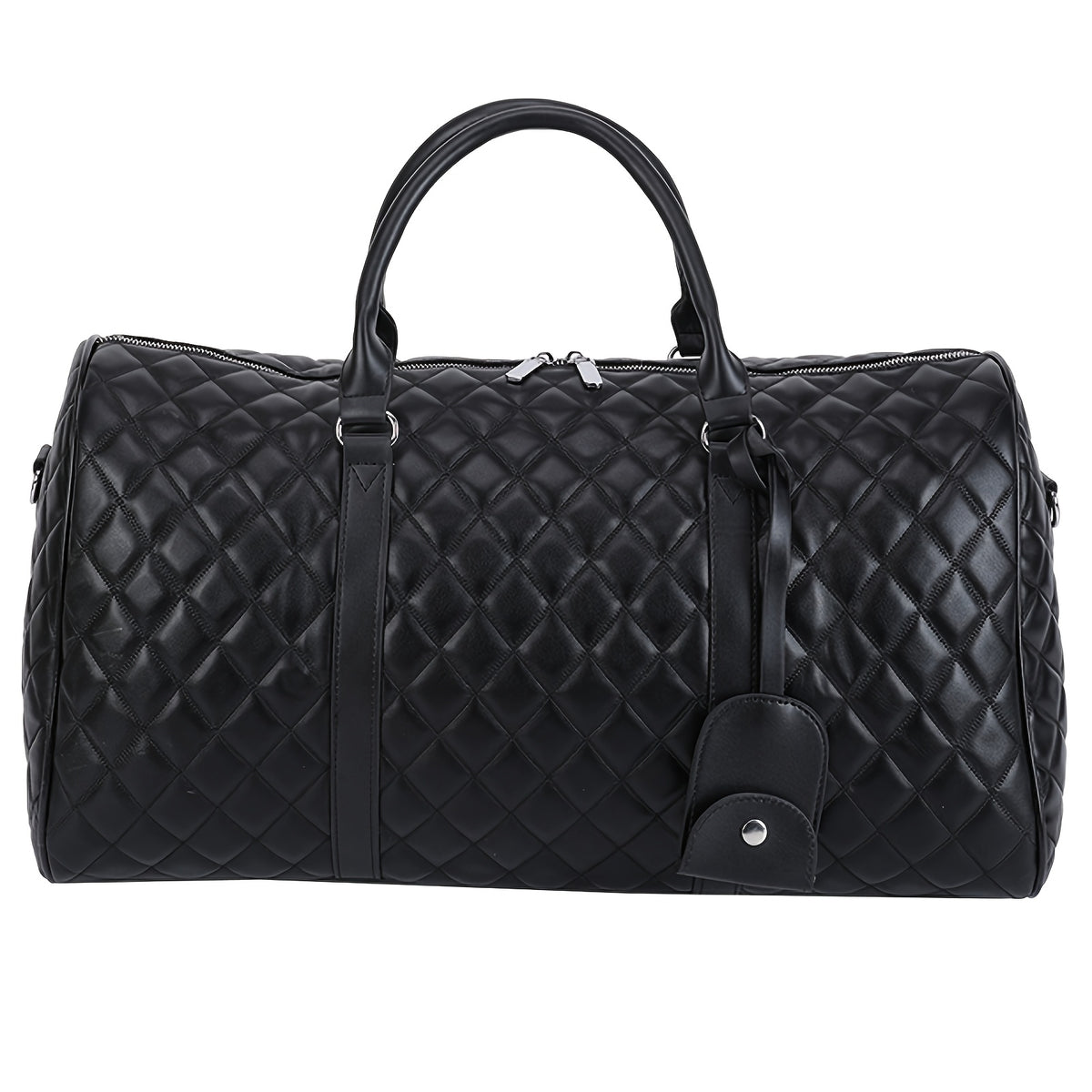 [Elegant Tote Bag] Leather Elegant Black PU Women's Duffel Tote Bag | Oversized, Suitable for Carrying Short Distance Travel Clothes