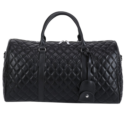 [Elegant Tote Bag] Leather Elegant Black PU Women's Duffel Tote Bag | Oversized, Suitable for Carrying Short Distance Travel Clothes