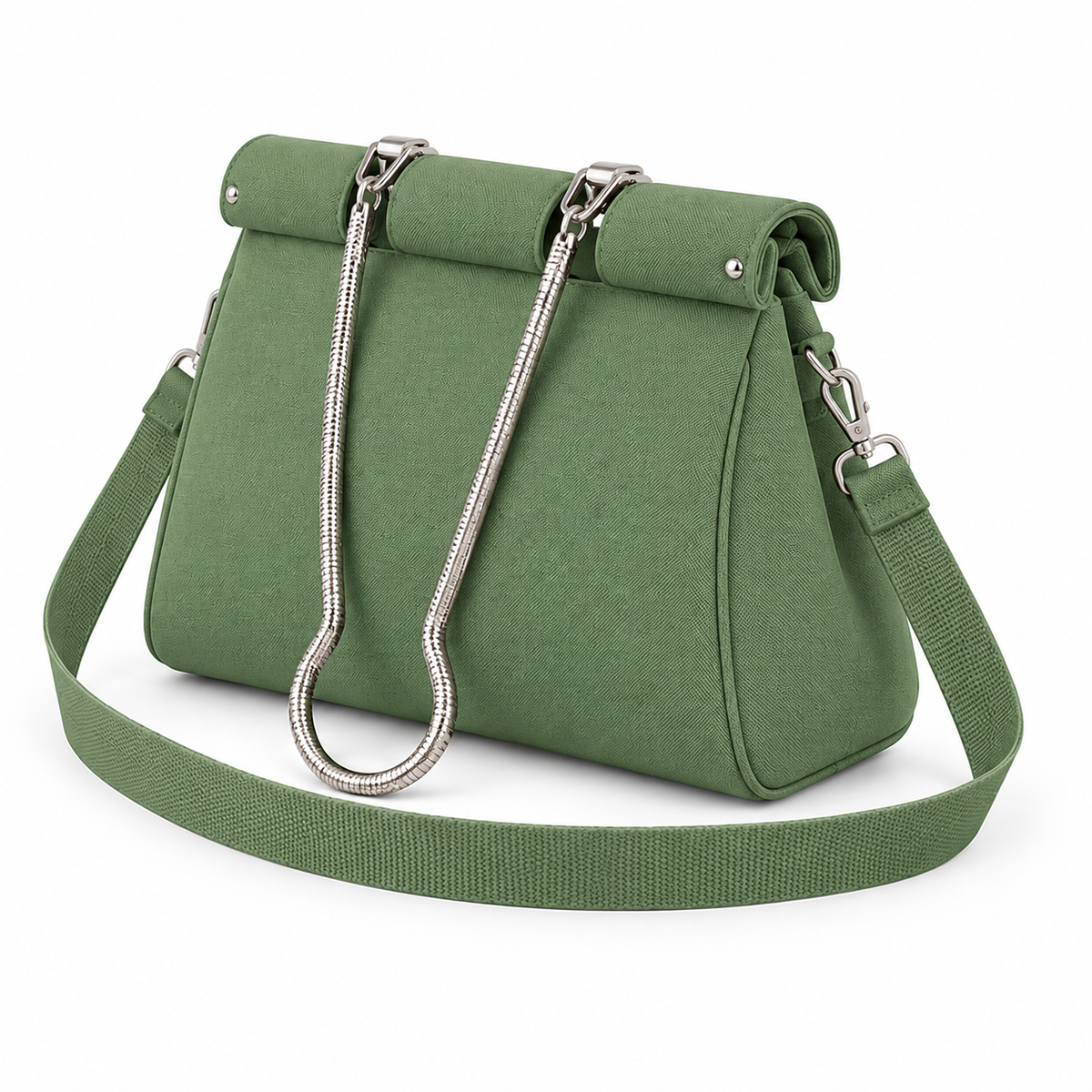 Sage Green Rolled Chain Shoulder Bag