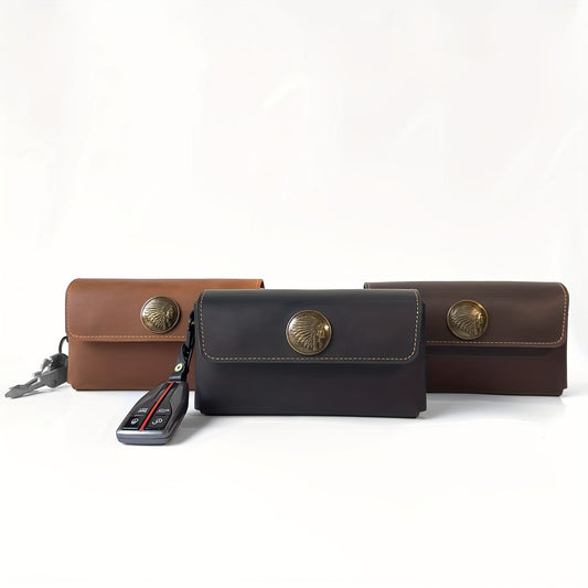 Men's Genuine Leather Belt Bag, Stylish And Simple Mobile Phone Bag, Suitable For Hiking, Camping, Outdoor Commuting, Multifunctional Waist Bag