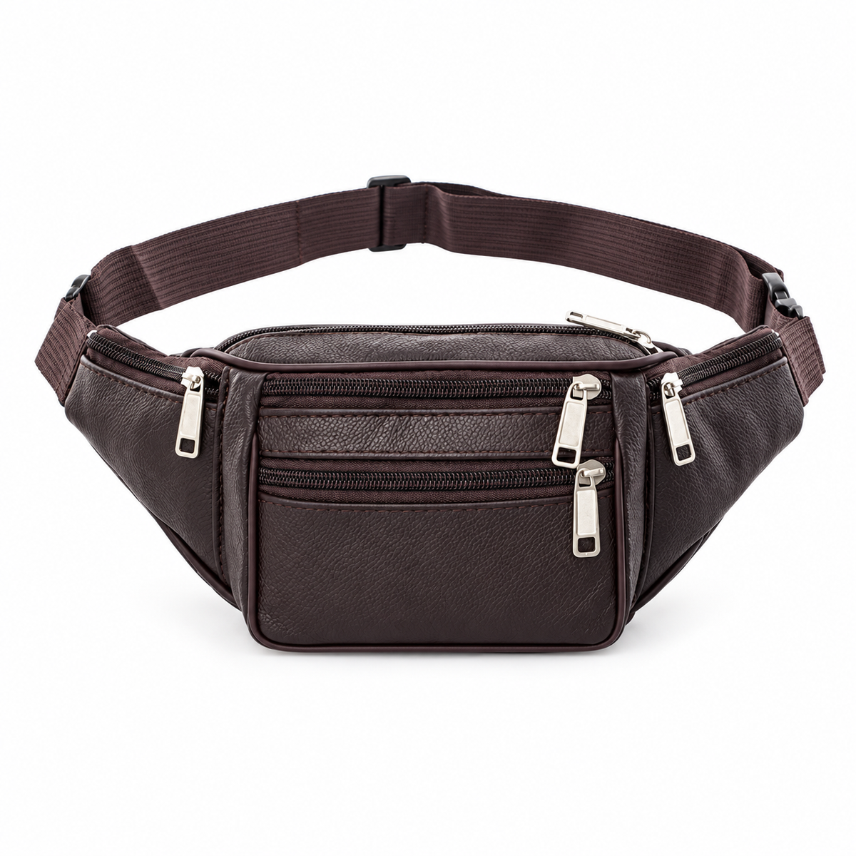 Dark Brown Multi Pocket Waist Bag