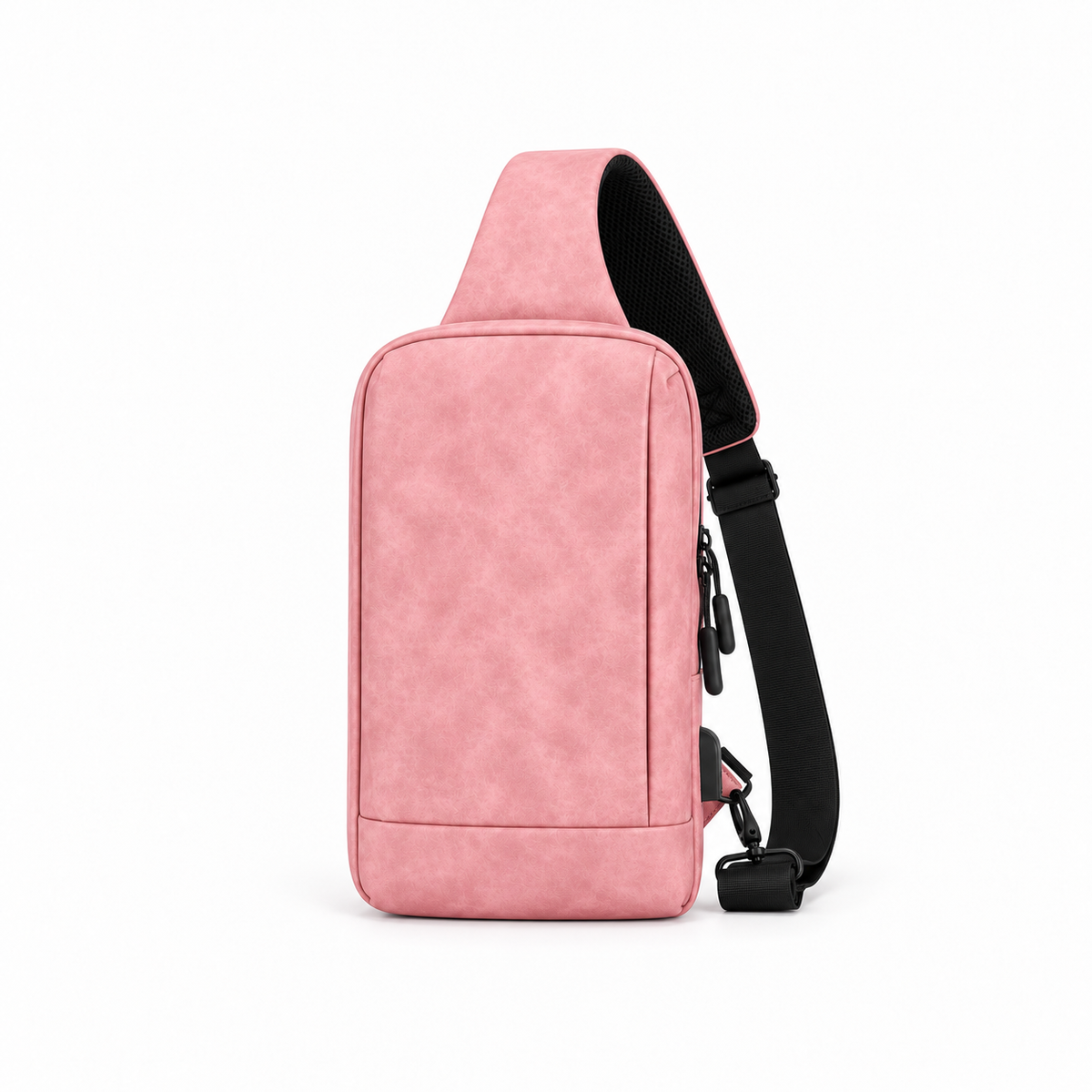 Pink Textured Crossbody Sling Bag