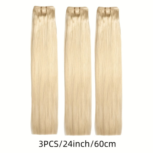 Honey Blonde True Length Human Hair Bundles Straight Hair Extensions