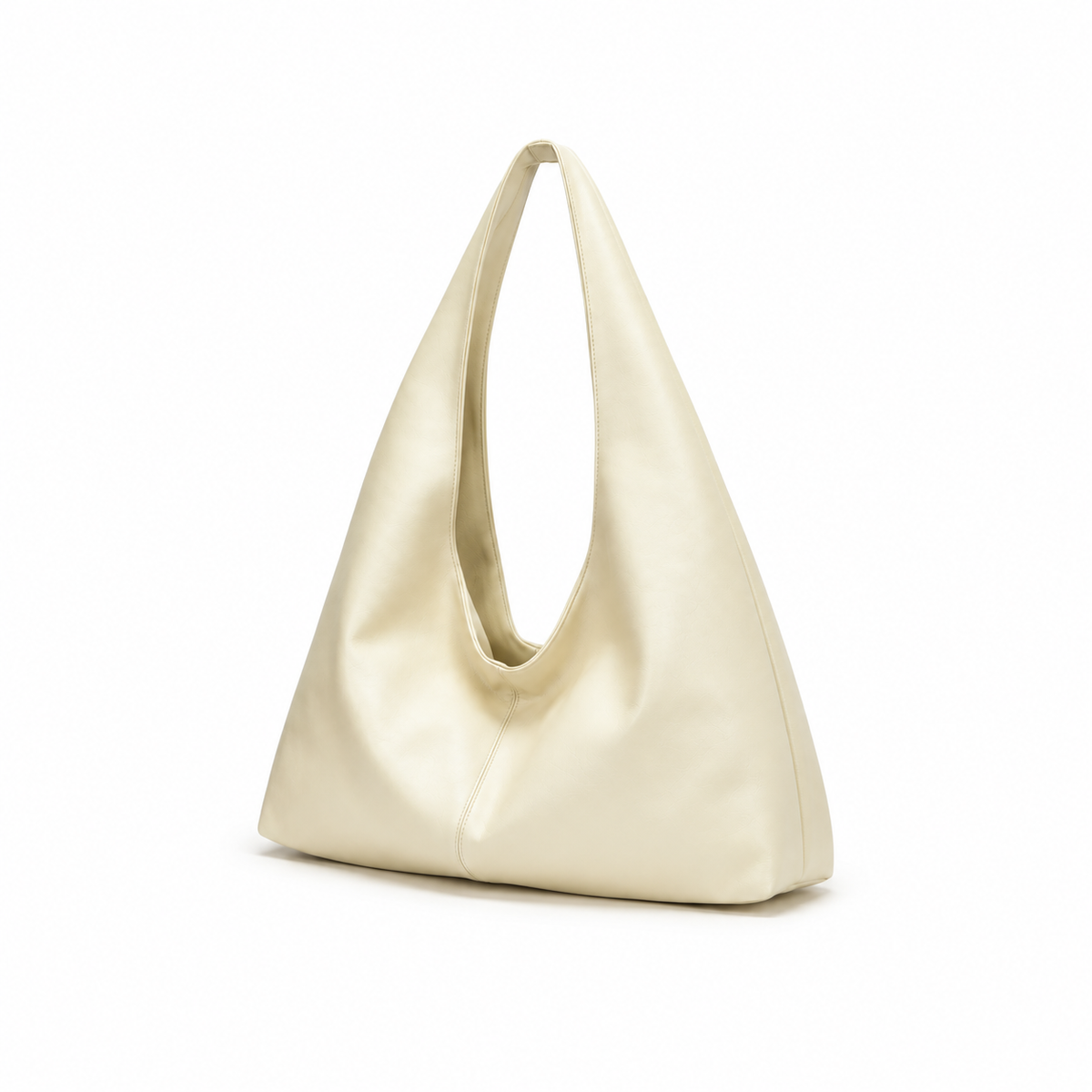 Cream Soft Slouchy Hobo Shoulder Bag