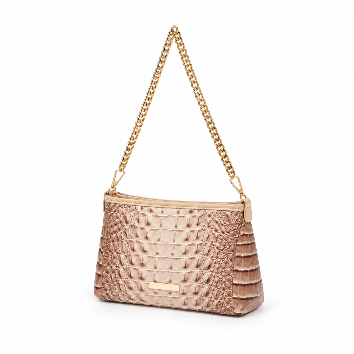 Ivory Crocodile Chain Shoulder Bag