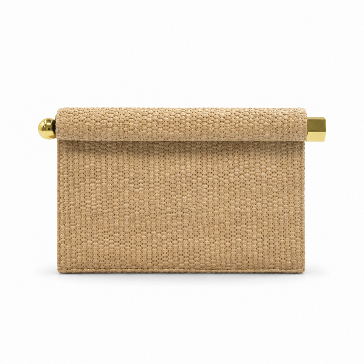 Natural Woven Raffia Clutch Bag