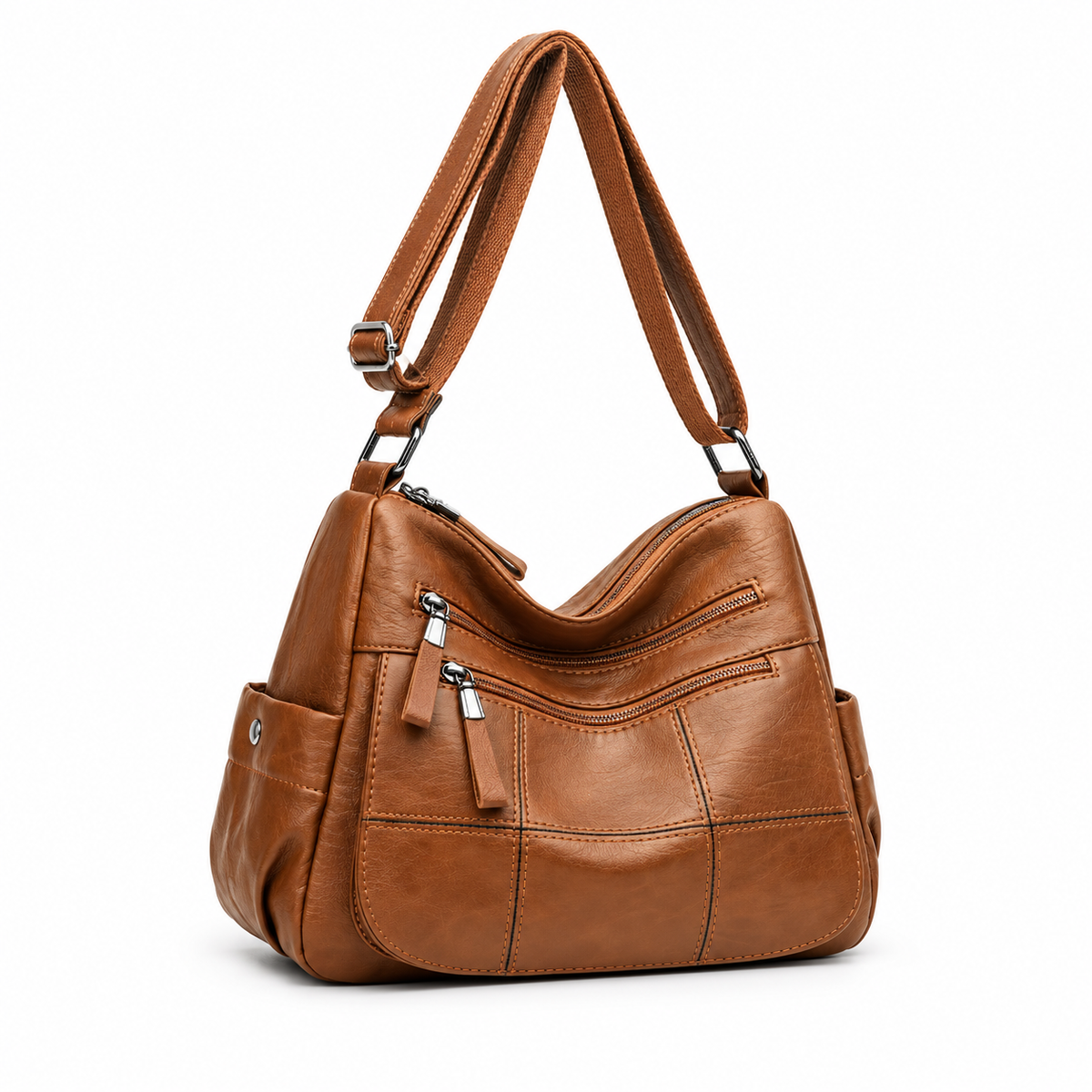 Classic Brown Multi Pocket Crossbody Bag