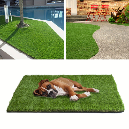 Artificial Grass Turf, 1.77 Inch Dog Grass Mat with Drain Holes Fake Grass Rug Outdoor Indoor, Realistic Artificial Lawn Carpet Garden Landscape Balcony Patio Backyard