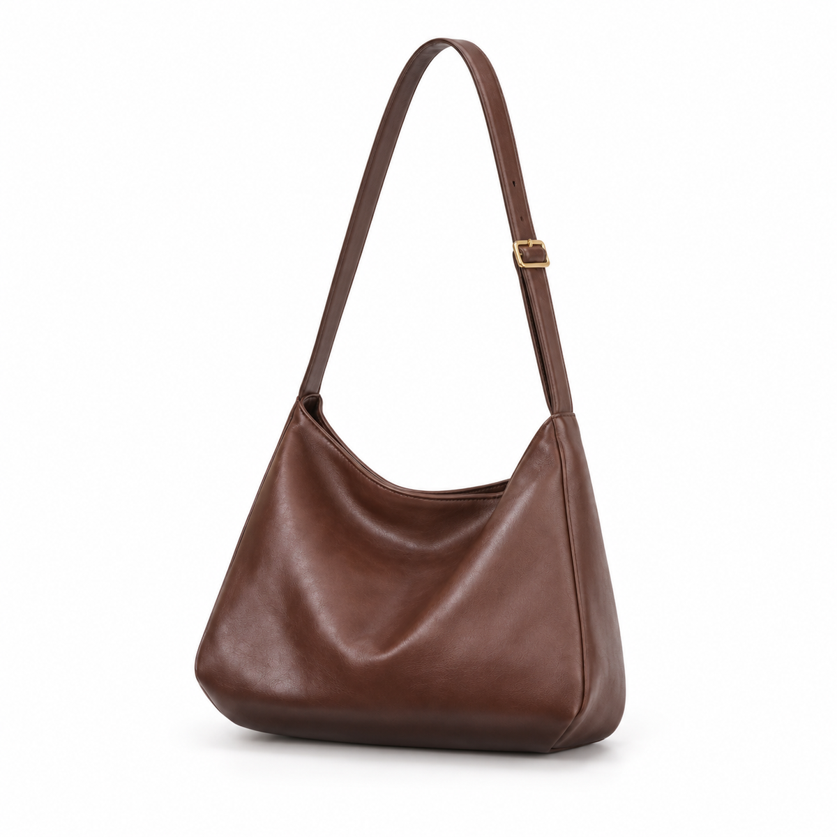 Classic Brown Slouchy Adjustable Crossbody Bag