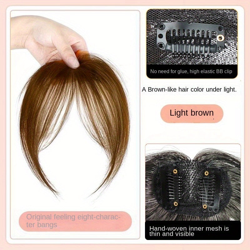 Women's 360° Coverage Synthetic Hairpiece with Middle Part Eight-Character Bangs