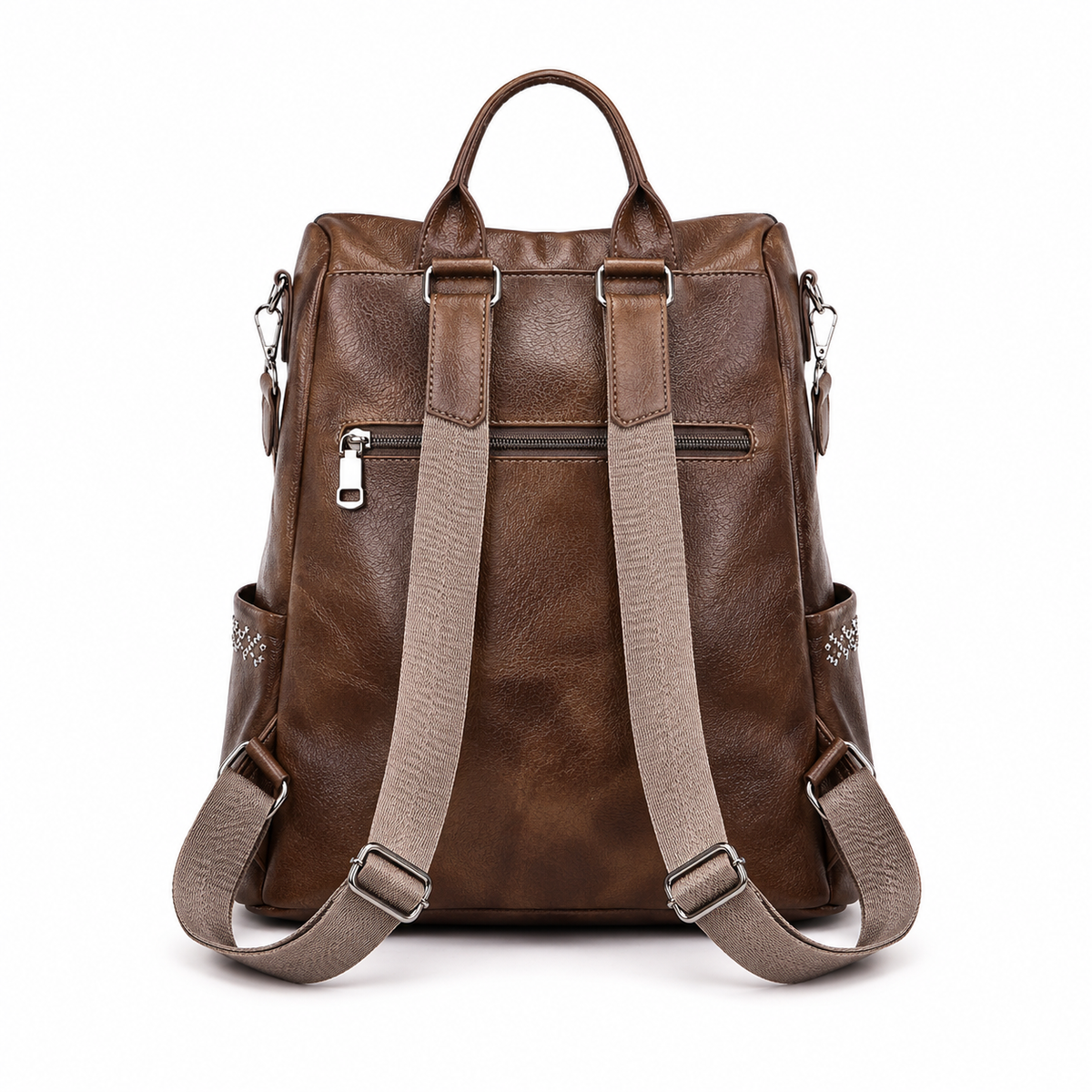 Vintage Coffee Convertible Backpack Shoulder Bag