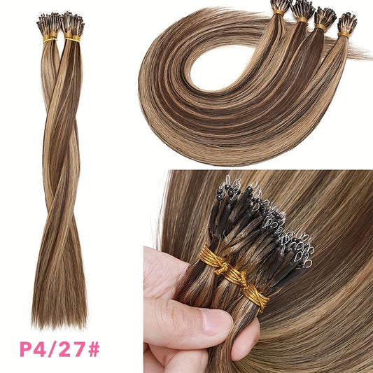 Nano Bead Ring Human Hair Pre Bonded Nano Tip Remy Hair Extensions