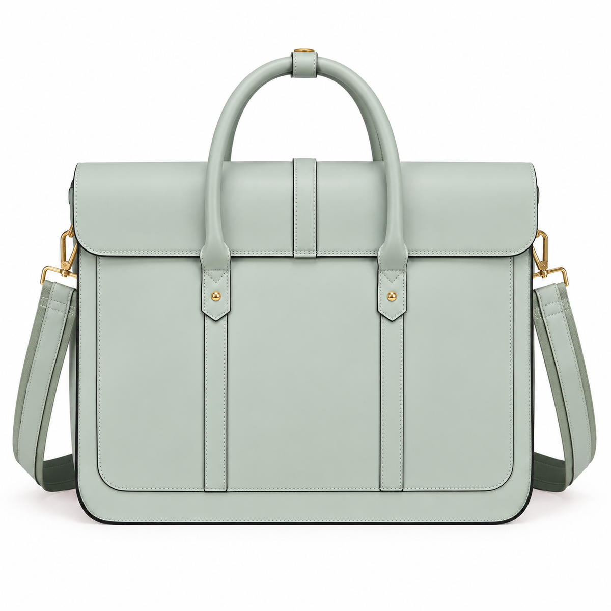 Sage Green Bow Leather Laptop Bag