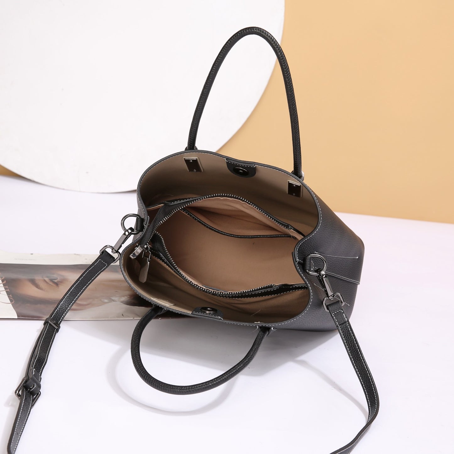 Genuine Leather Women's Tote Bag, Top Layer Cow Genuine Leather Commuting Handbag, Large Capacity Work Bag, Lightweight Durable Women's Bag