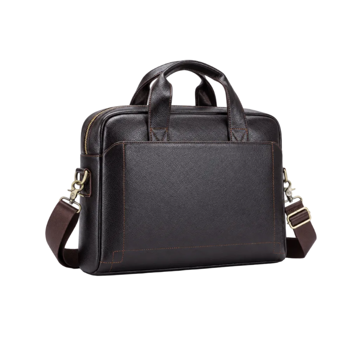 Classic Leather Briefcase With Shoulder Strap