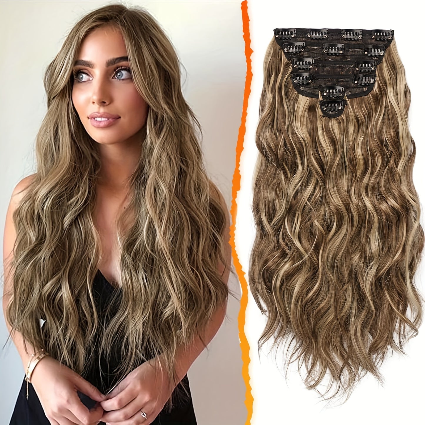 20 Inch Wavy Clip In Hair Extensions For Women