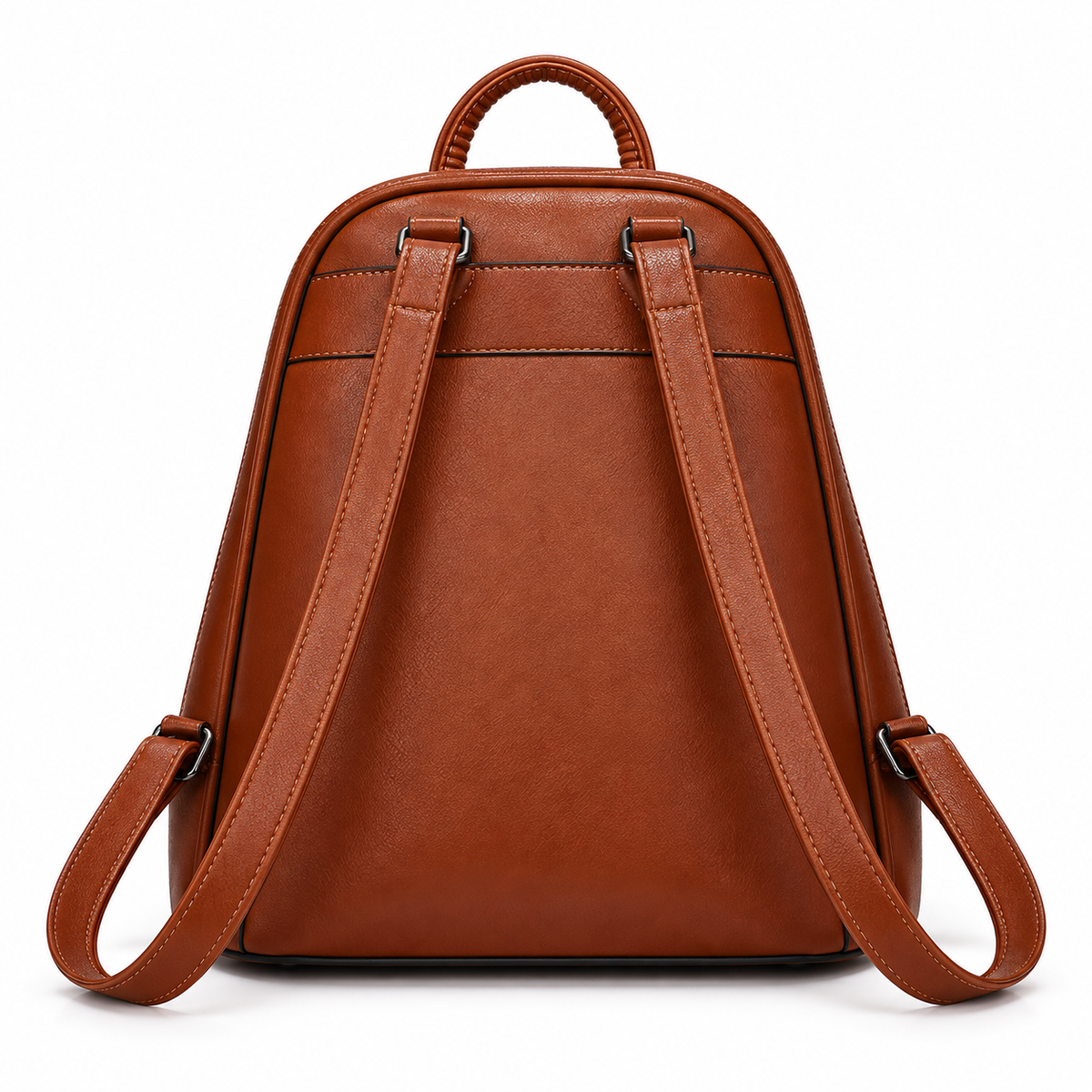 Classic Brown Backpack With Gold Accent