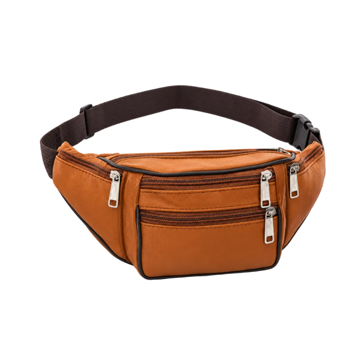 Caramel Brown Multi Pocket Waist Bag