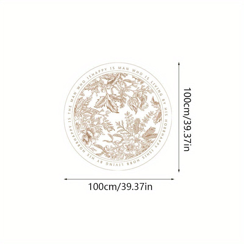 Imitation Cashmere-like 1000g/m² Round Cream-style Living Room Rug, 10mm Soft Plush Washable Carpet, French-style Light Luxury High-end Cloakroom Decorative Rug