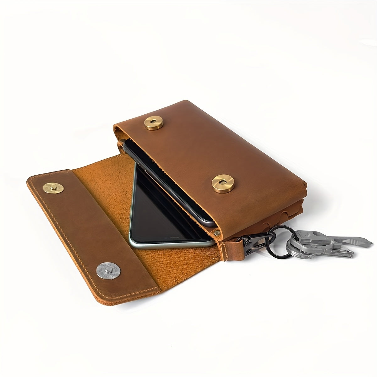 Men's Genuine Leather Belt Bag, Stylish And Simple Mobile Phone Bag, Suitable For Hiking, Camping, Outdoor Commuting, Multifunctional Waist Bag