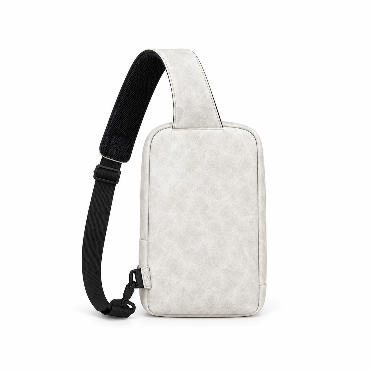 White Textured Crossbody Sling Bag