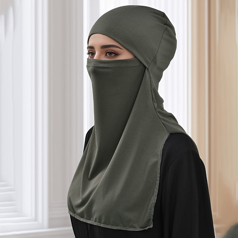 1pc Muslim Women's Hijab Scarf - Breathable Lightweight Sun & Wind Protection, Non-Elastic Soft Fabric, Vintage Style Smooth Texture Cover for Daily Use, Prayer