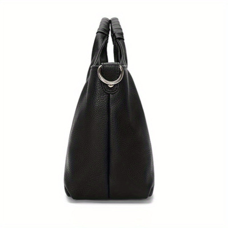 Genuine Leather Women’s Handbag - Soft Cowhide Crossbody & Shoulder Bag with Zipper Closure